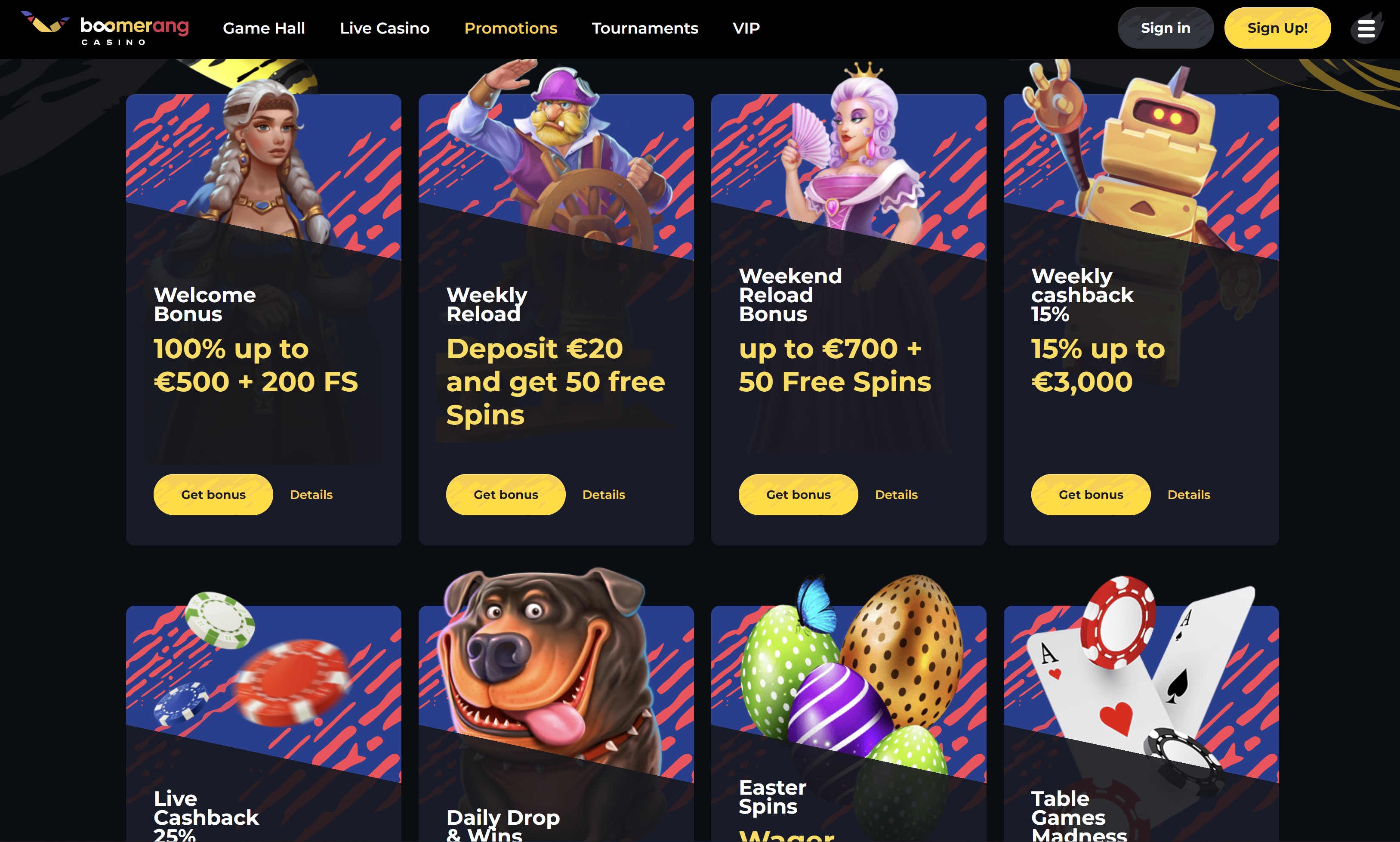 Boomerang Casino – bonusi in promocije
